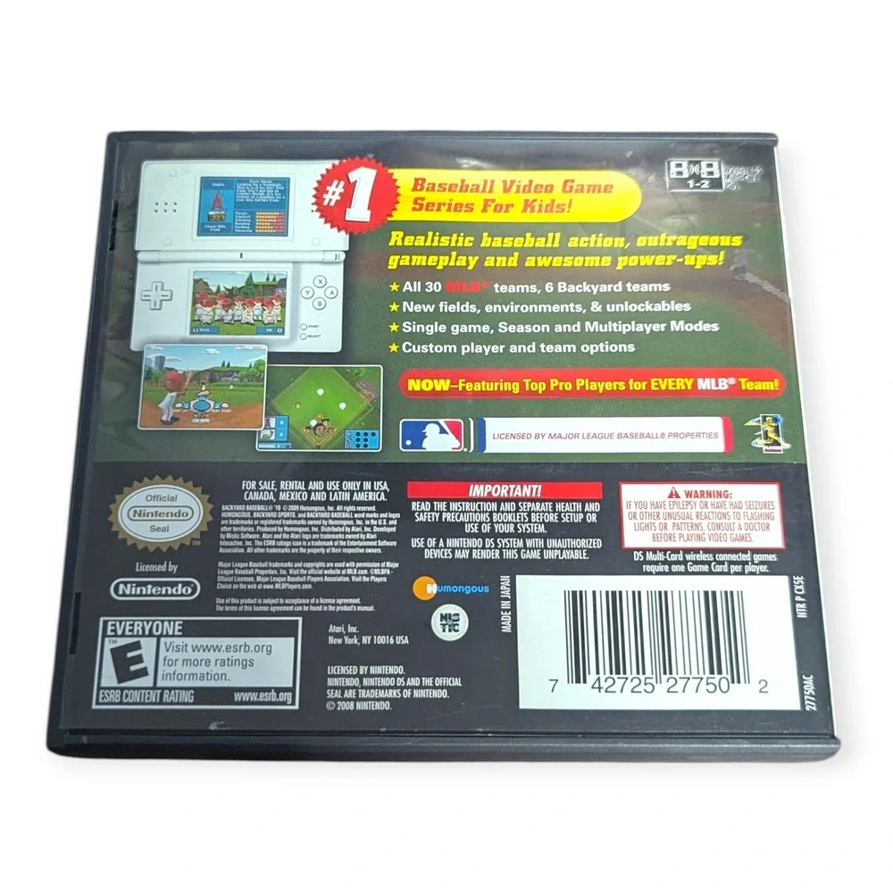 Nintendo DS Backyard‎ Baseball 2010 Complete Game Cartridge Case Manuals CIB